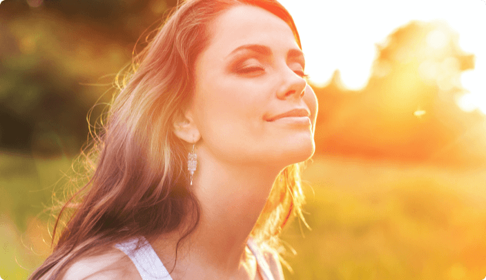 Woman in the sunshine