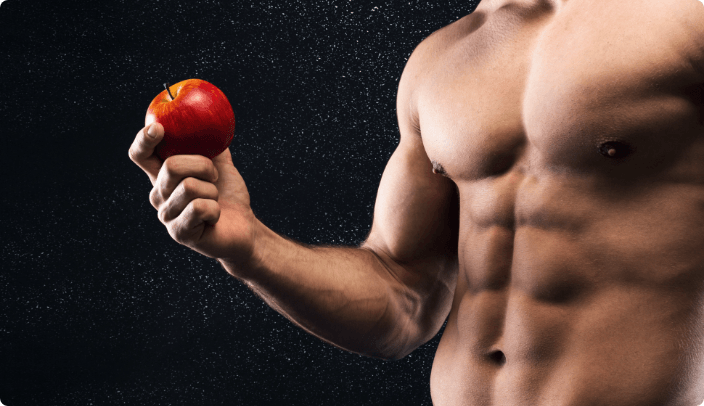 Man holding apple