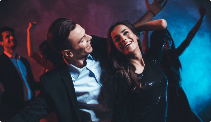 Male and female dancing